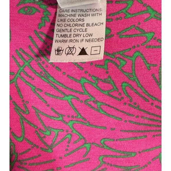 Lilly Pulitzer Danni Floral Jersey Dress Pink Green 3/4 Sleeve Size M - Picture 7 of 9